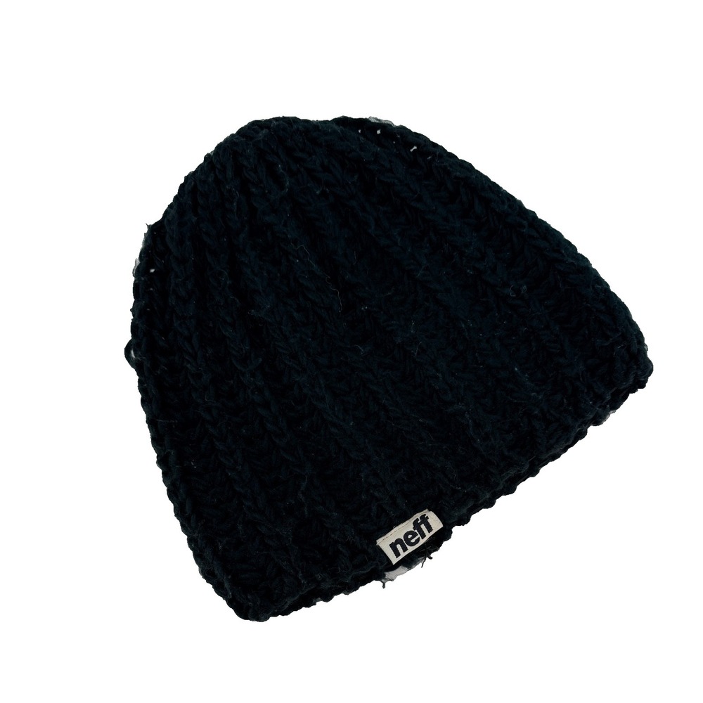Neff Beanie Hat Black Chunky Rib Knit Slouchy Winter Streetwear Unisexโ OSFM